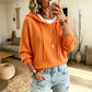 Women's Casual Hooded Sweater with Drawstring
