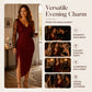 Women's Glittering Bodycon Dress with Mesh Sleeves