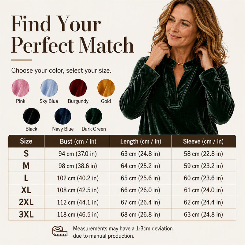 Women's Elegant Velvet V-Neck Top