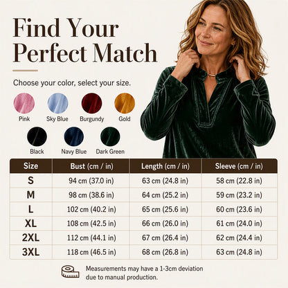 Women's Elegant Velvet V-Neck Top
