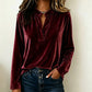 Women's Elegant Velvet V-Neck Top