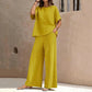 Women's Loose-Fit Top & Wide-Leg Pants Set