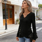Women's V-Neck Knit Asymmetrical Hem Top