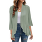Women's 3/4 Sleeve Open Front Cardigan