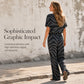 Women's Tie-Front Top and Wide-Leg Pants Set