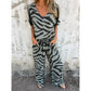 Women's Tie-Front Top and Wide-Leg Pants Set