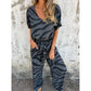 Women's Tie-Front Top and Wide-Leg Pants Set