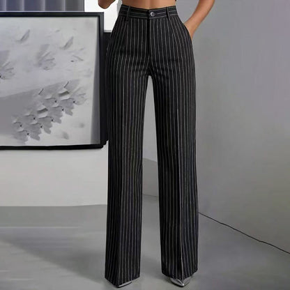 ✨👖Women's High-Waisted Striped Wide-Leg Pants