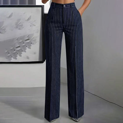 ✨👖Women's High-Waisted Striped Wide-Leg Pants