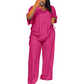 ✨🔥 Women’s Casual V-Neck Top & Wide-Leg Pants Set