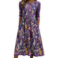 ✨🌺Women's Floral Print 3/4 Sleeve Midi Dress with Pockets