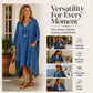 Women's Loose V-Neck Asymmetrical Dress
