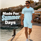 Men's Casual T-Shirt & Shorts 2-Piece Set