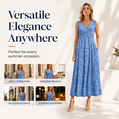 Women's Plus Size Sleeveless V-Neck Dress