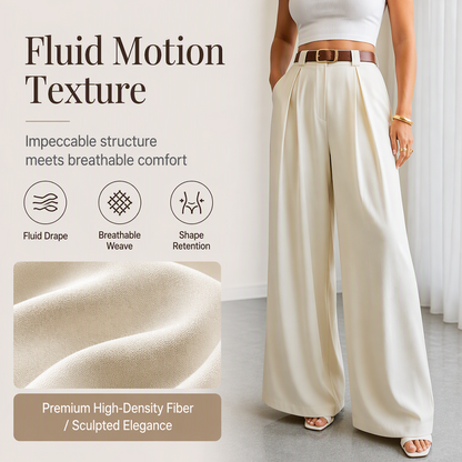 Women's Elegant High-Waisted Wide-Leg Suit Pants