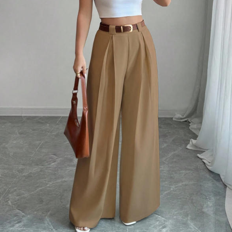 Women's Elegant High-Waisted Wide-Leg Suit Pants