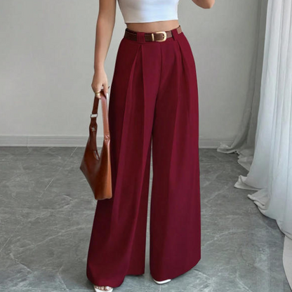 Women's Elegant High-Waisted Wide-Leg Suit Pants