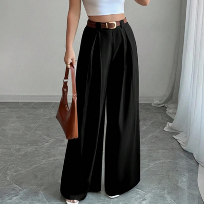 Women's Elegant High-Waisted Wide-Leg Suit Pants