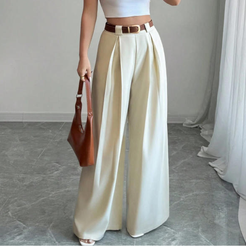 Women's Elegant High-Waisted Wide-Leg Suit Pants