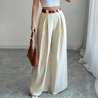 Women's Elegant High-Waisted Wide-Leg Suit Pants