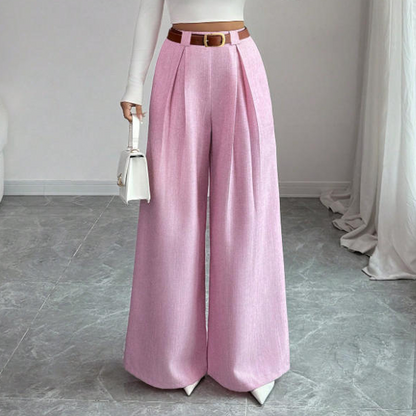 Women's Elegant High-Waisted Wide-Leg Suit Pants