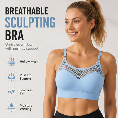 🌸💖Women's Hollow Mesh Push Up Sports Bra