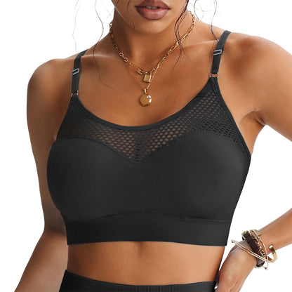 🌸💖Women's Hollow Mesh Push Up Sports Bra