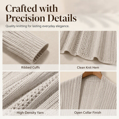 🌸 NEW ARRIVAL – 50% OFF 🧥 Elegant Textured Open Cardigan – Soft, Effortless & Easy to Style Every Day ✨