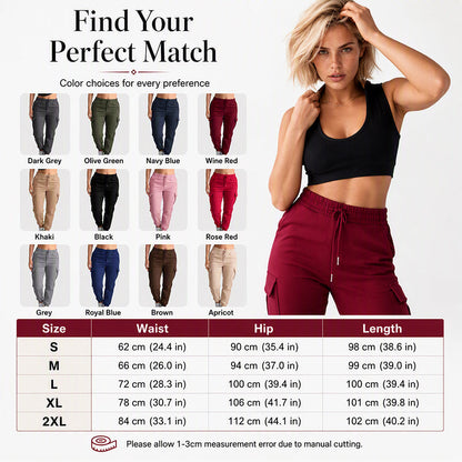 Women's Casual Drawstring Waist Cargo Pants