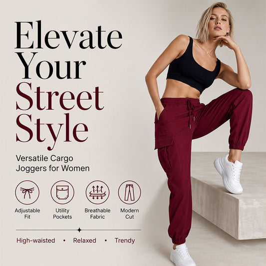 Women's Casual Drawstring Waist Cargo Pants