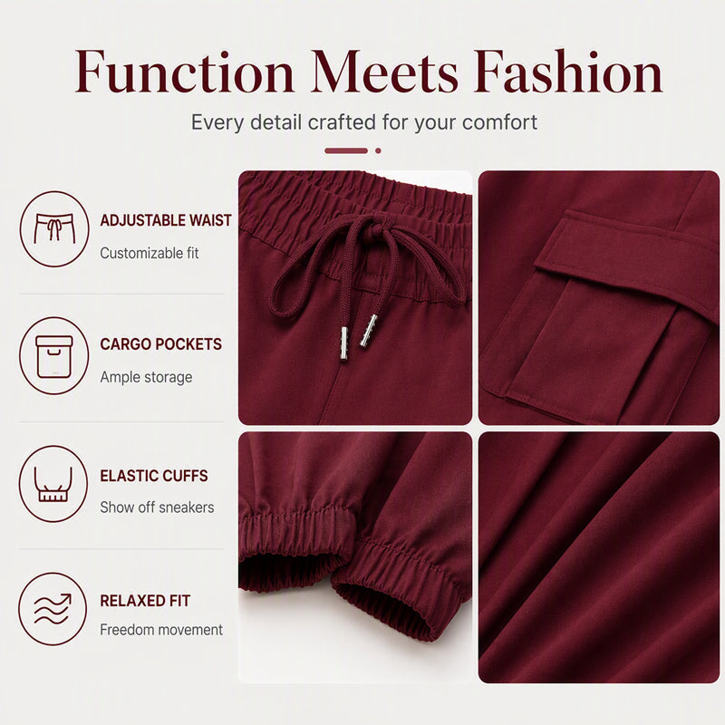 Women's Casual Drawstring Waist Cargo Pants
