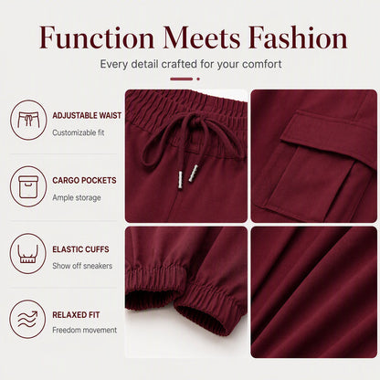 Women's Casual Drawstring Waist Cargo Pants