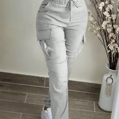 Women's Casual Drawstring Waist Cargo Pants