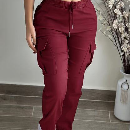 Women's Casual Drawstring Waist Cargo Pants
