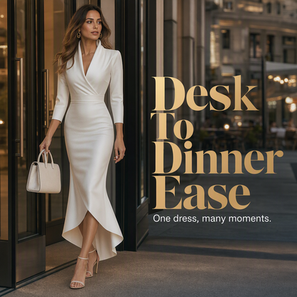 Women's Elegant Satin Midi Dress