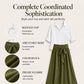 Women's Elegant Shirt & Tie-Waist Skirt Set