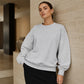 Women's Loose Crew Neck Patchwork Plaid Top