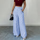 High-Waist Striped Wide-Leg Trousers