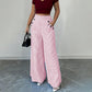 High-Waist Striped Wide-Leg Trousers