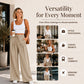 Women's Casual Flowy Pleated Wide-Leg Pants