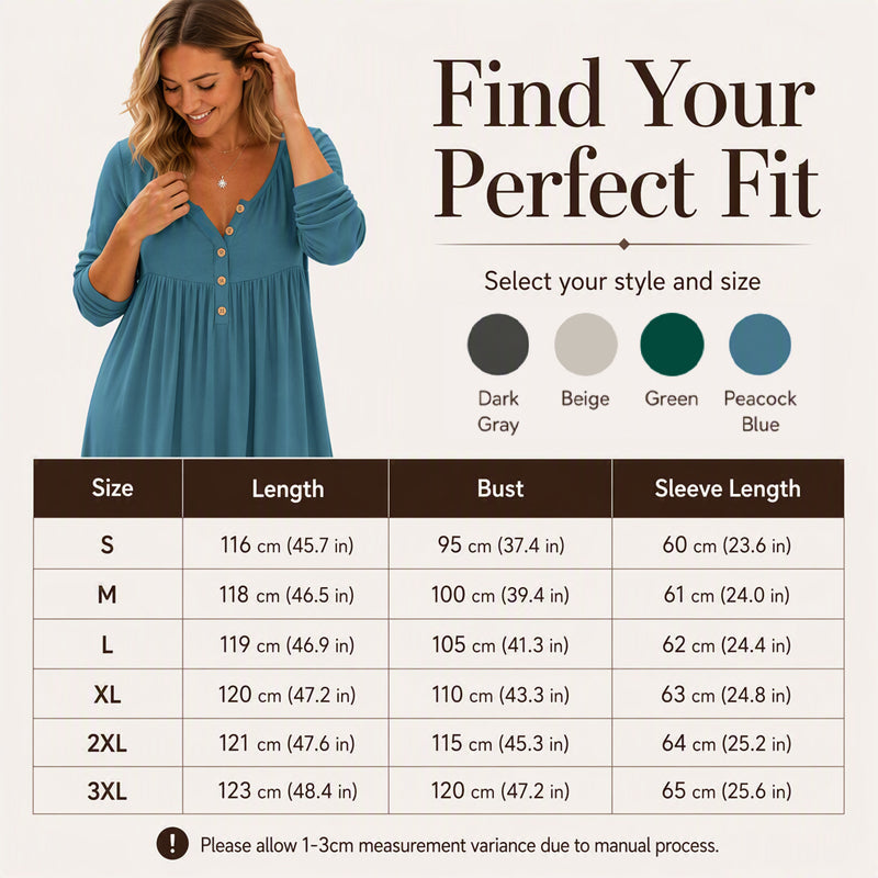 🌸💖Women's V-Neck Button Pleated Dress