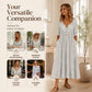 🌸💖Women's V-Neck Button Pleated Dress