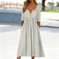 🌸💖Women's V-Neck Button Pleated Dress