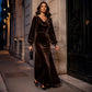Women's Elegant Velvet Cowl Neck Dress