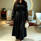 Women's Pleated Waist Long Sleeve Shirt Dress