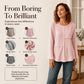 Women's Crewneck Textured Patchwork Top
