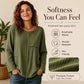 Women's Crewneck Textured Patchwork Top