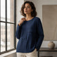 Women's Crewneck Textured Patchwork Top