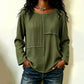 Women's Crewneck Textured Patchwork Top