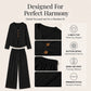 Women's V-Neck Long Sleeve Top & Wide-Leg Pants Set